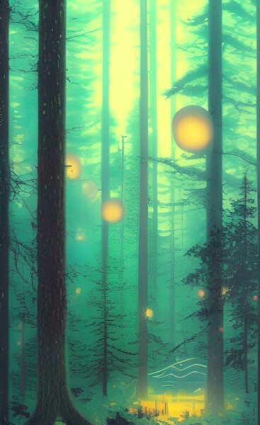 Arts numériques intitulée "forest" par Borys Gierlinski, Œuvre d'art originale, Travail numérique 2D