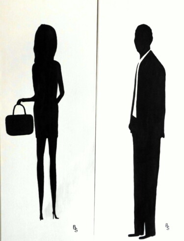 Peinture intitulée "Couple" par Bosa Steinert, Œuvre d'art originale, Huile
