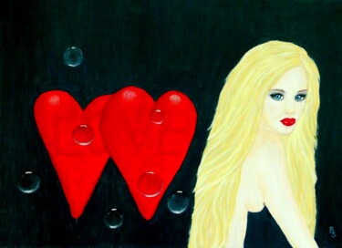 Painting titled "Maja in love" by Bosa Steinert, Original Artwork, Oil