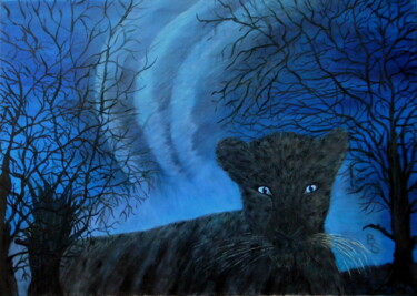 Painting titled "Black Panther" by Bosa Steinert, Original Artwork, Oil