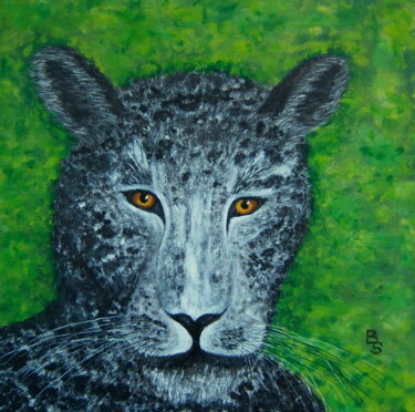 Painting titled "Leopard" by Bosa Steinert, Original Artwork, Oil