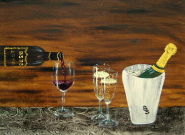 Malerei mit dem Titel "Zum Wohl" von Bosa Steinert, Original-Kunstwerk, Öl