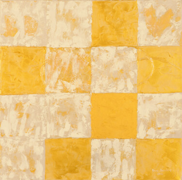 Peinture intitulée "Goldquadrate" par Bosa Steinert, Œuvre d'art originale, Huile