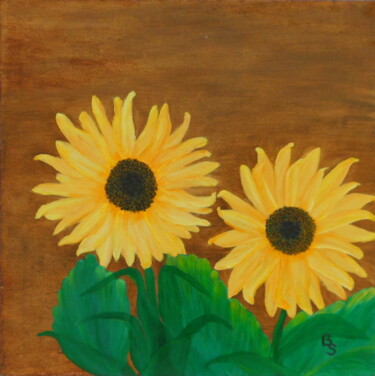 Painting titled "Sonnenblumen" by Bosa Steinert, Original Artwork, Oil