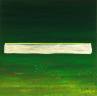 Картина под названием "Grassland." - Leo Bos, Подлинное произведение искусства, Акрил Установлен на Деревянная рама для носи…