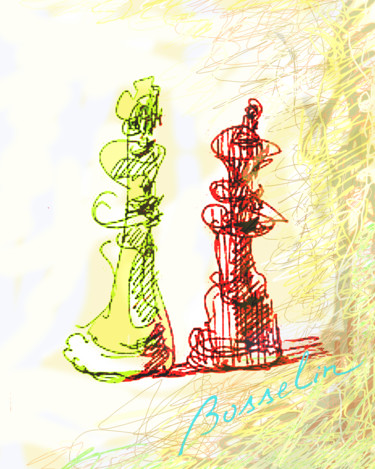 Arts numériques intitulée "chess two" par Bosselin, Œuvre d'art originale, Travail numérique 2D
