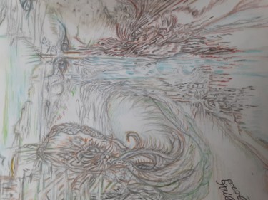 Drawing titled "Fantasy World" by Sophia Deniece Bossler, Original Artwork, Pencil