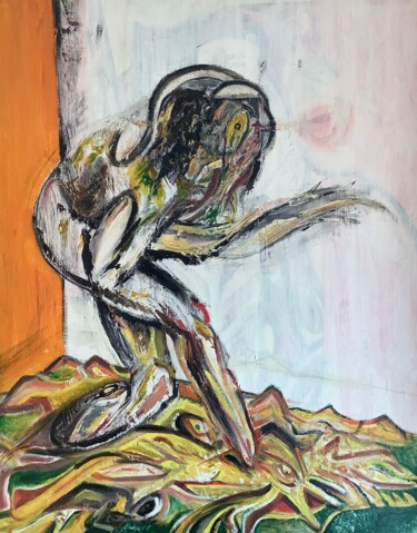 Peinture intitulée "Hommage à Bacon" par Bossquito, Œuvre d'art originale, Huile