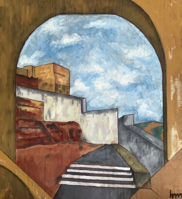 Schilderij getiteld "Castillo" door Bossquito, Origineel Kunstwerk, Olie