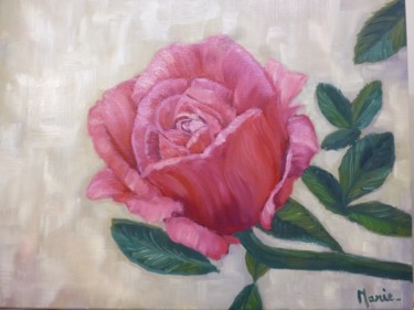 Peinture intitulée "La rose" par Marie Laureri Bossy, Œuvre d'art originale, Huile