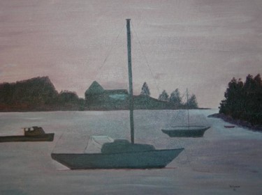 Painting titled "Boats at Gloomey" by Howard Wilemon, Original Artwork