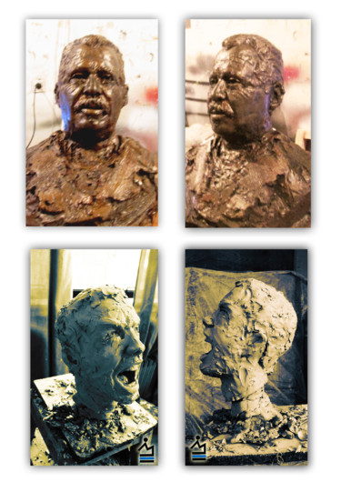 Скульптура под названием "Bustes" - Mdan, Подлинное произведение искусства, Глина