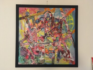 Pittura intitolato "Abstrait sans titre" da Boubacar Sow, Opera d'arte originale, Acrilico