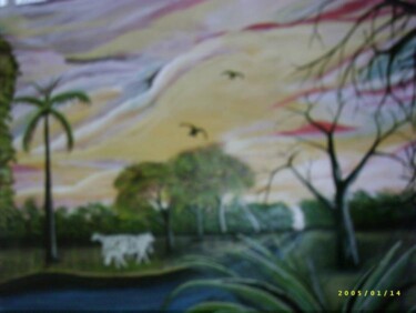 Peinture intitulée "sine saloum" par Boubacar Sow, Œuvre d'art originale, Huile