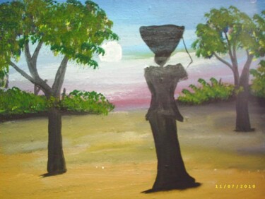 Pittura intitolato "PIC_0922.jpg" da Boubacar Sow, Opera d'arte originale, Olio