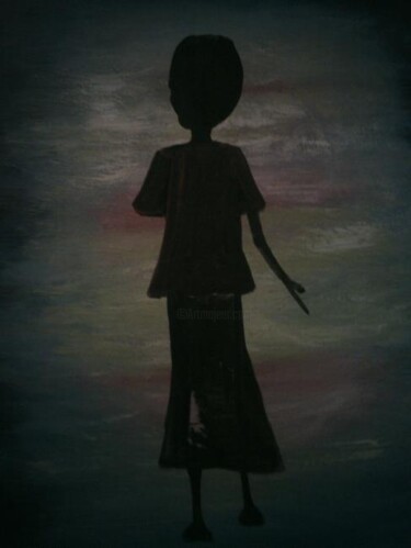 Peinture intitulée "femme solite" par Boubacar Sow, Œuvre d'art originale