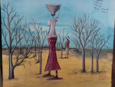 Painting titled "LE  SAELLE  C'EST I…" by Boubacar Sow, Original Artwork, Oil