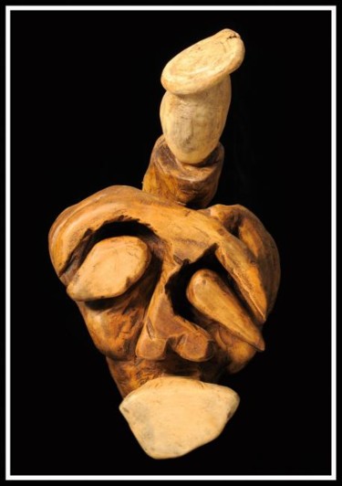 Sculpture intitulée "Lespwitambou" par Alex Boucaud, Œuvre d'art originale, Bois