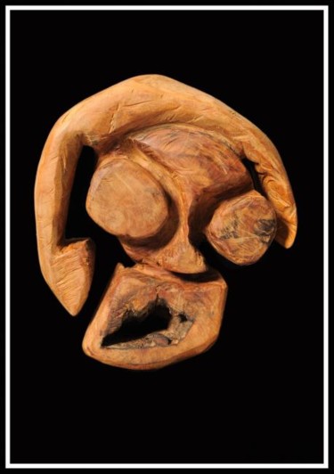 Skulptur mit dem Titel "Peaupèche" von Alex Boucaud, Original-Kunstwerk, Holz