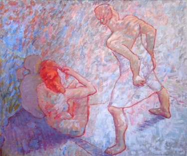 Painting titled "Sortie de bain sur…" by Patrick Bouchaud, Original Artwork, Oil