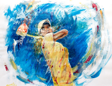 Peinture intitulée "le regard de la gol…" par Alain Boudard, Œuvre d'art originale, Acrylique