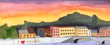 Painting titled "I love Grenoble" by Mathilde Descour, Original Artwork