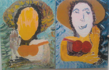 Peinture intitulée "La droite et la gau…" par Farhat Boudokhane, Œuvre d'art originale, Huile Monté sur Châssis en bois