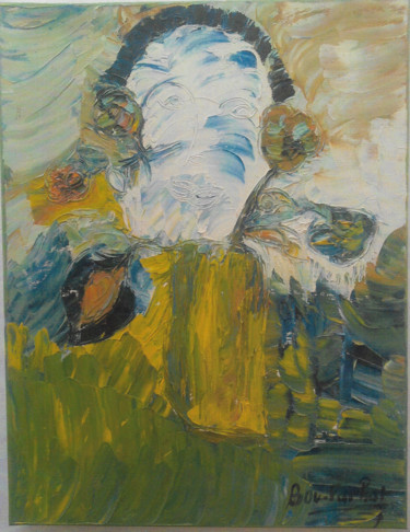 Peinture intitulée "bouquet final" par Farhat Boudokhane, Œuvre d'art originale, Huile Monté sur Châssis en bois