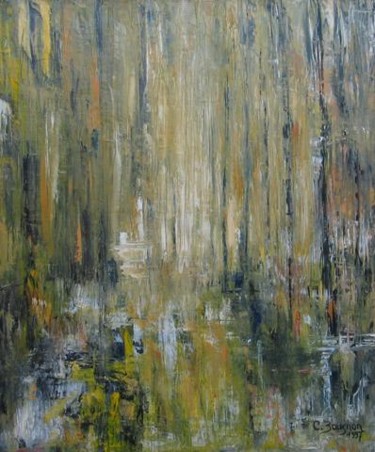 Painting titled "Marais Poitevin, Hu…" by Catherine Bougnon Siménoff, Original Artwork, Other