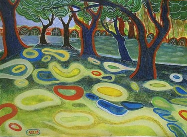Painting titled "High park series -…" by Kipik, Original Artwork, Oil