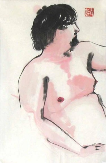 Painting titled "Pink Man" by Kipik, Original Artwork
