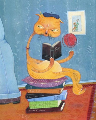 Painting titled "Bitter cat" by Kipik, Original Artwork