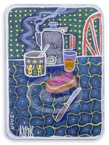 Painting titled "the breakfast of ar…" by Kipik, Original Artwork