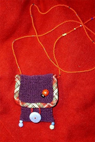 Artcraft titled "purple and quilt bag" by Kipik, Original Artwork