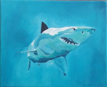 Painting titled "requin" by Bouhbou1, Original Artwork, Acrylic