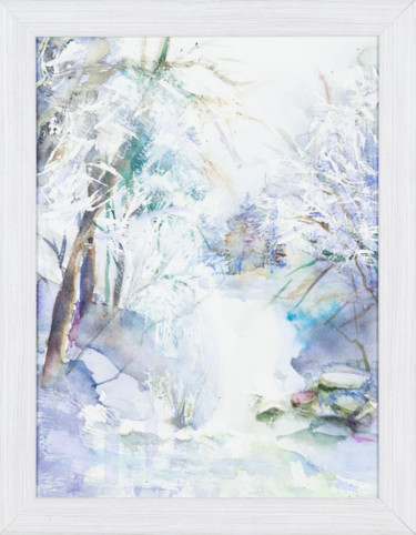 Peinture intitulée "Sensibilité gelée" par Greensleeves, Œuvre d'art originale, Aquarelle Monté sur Carton