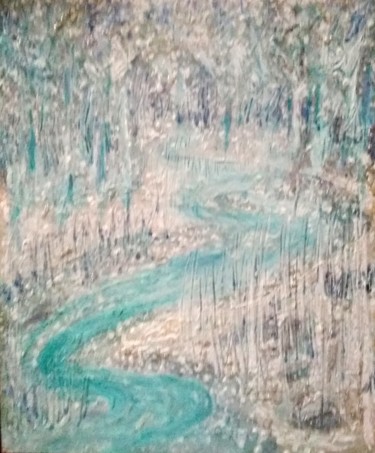 Painting titled "Fairy river" by Greensleeves, Original Artwork, Oil