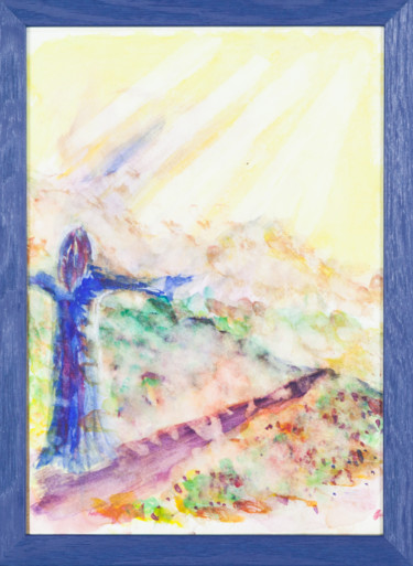 Painting titled "Illumination" by Greensleeves, Original Artwork, Watercolor Mounted on Cardboard