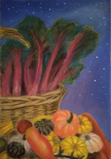 Pintura titulada "Légumes mystiques" por Greensleeves, Obra de arte original, Pastel