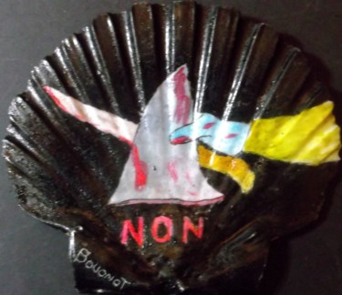 Druckgrafik mit dem Titel "Non a la découpe de…" von Bouonot, Original-Kunstwerk, Gravur