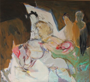 Peinture intitulée "Le peintre et son m…" par Jean-Michel Bouqueton, Œuvre d'art originale, Acrylique Monté sur Châssis en b…