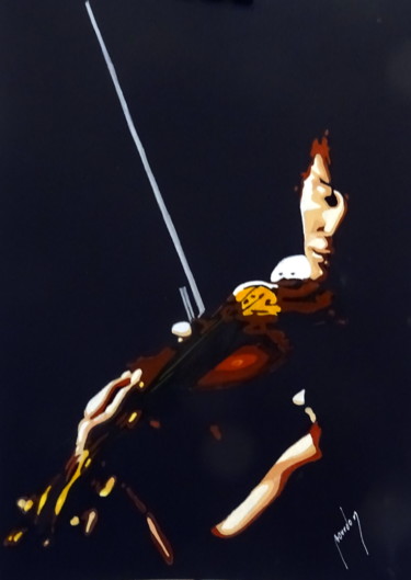violoniste Peinture intitulée "violoniste" par Eric Bourdon, Œuvre d'art originale, Acrylique