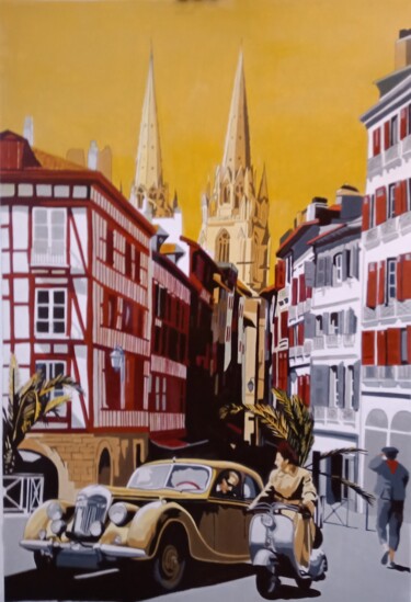 Bayonne, sur le pont Marengo Peinture intitulée "Bayonne, sur le pon…" par Eric Bourdon, Œuvre d'art originale, Acrylique