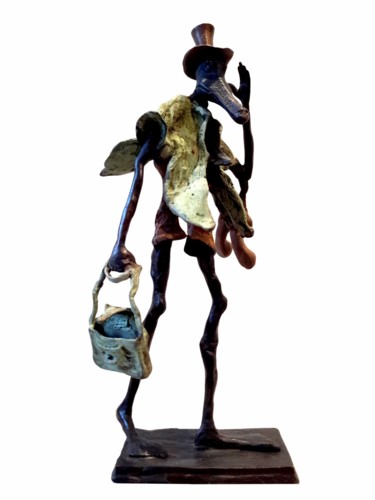 Scultura intitolato "Le marcheur" da Boureima Ouedraogo, Opera d'arte originale, Metalli