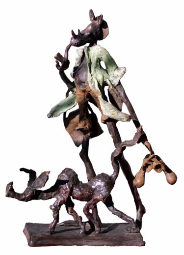 Sculpture titled "Les compères" by Boureima Ouedraogo, Original Artwork, Metals