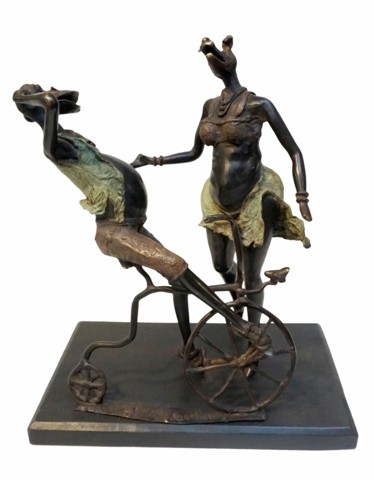 Sculpture titled "On y va" by Boureima Ouedraogo, Original Artwork, Bronze