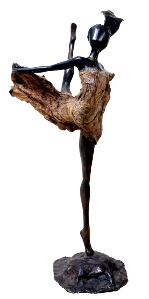 Sculpture titled "L'envolée" by Boureima Ouedraogo, Original Artwork, Bronze