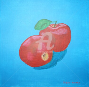 Peinture intitulée ""Pomme Pomme"" par Delphine Bourez, Œuvre d'art originale, Acrylique