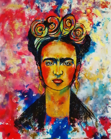 Peinture intitulée "Frida" par Fanny Brochet, Œuvre d'art originale, Aquarelle