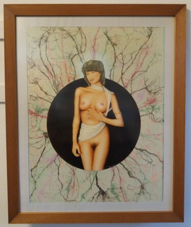 绘画 标题为“déesse” 由Jean-Claude Bourras, 原创艺术品, 丙烯 安装在有机玻璃上